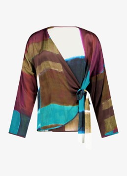 Studio Anneloes Dames Raye top met tie-dye dessin in de kleur Multicolor, maat: M