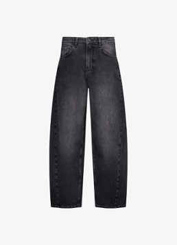 Studio Anneloes Dames Frenkie high waist wide fit jeans met gekleurde wassing in de kleur Antraciet, maat: S