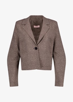 Studio Anneloes Dames Jorine single-breasted blazer met tweed-look in de kleur Taupe, maat: XXL