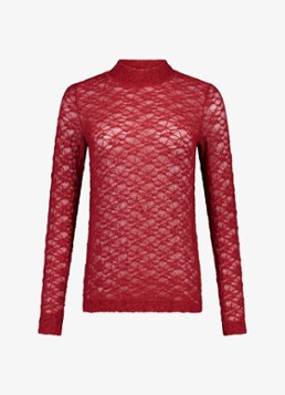 Studio Anneloes Dames Reagan top van kant in de kleur Kersenrood, maat: XS