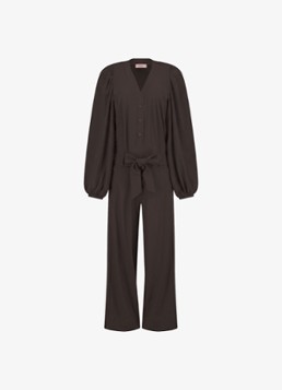 Studio Anneloes Dames Cherie straight fit jumpsuit met strikceintuur in de kleur Lavendel, maat: S