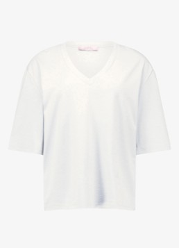 Studio Anneloes Dames Fiore T-shirt met V-hals in de kleur Wit, maat: XXL