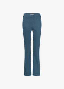 Studio Anneloes Dames High waist flared fit broek met gemêleerd dessin in de kleur Indigo, maat: XXS
