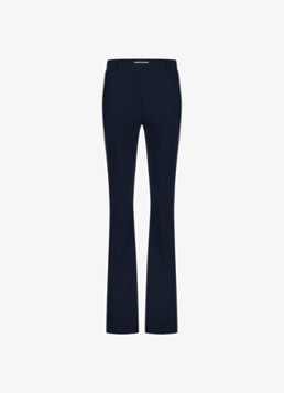 Studio Anneloes Dames Long high waist flared fit broek met steekzakken in de kleur Donkerblauw, maat: L