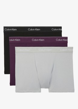 Calvin Klein Heren Boxershorts met logoband in 3-pack in de kleur Paars, maat: XL