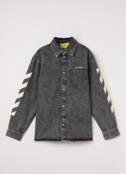 Off-White Jongens Overhemd van denim in de kleur Grijs, maat: 12+=164