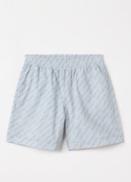 Off-White Jongens Loose fit korte broek met logoprint in de kleur Lichtblauw, maat: 12+=164