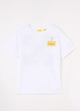 Off-White Jongens Arrow Tape T-shirt met logo- en backprint in de kleur Wit, maat: 12