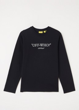Off-White Jongens Longsleeve met logo- en backprint in de kleur Zwart, maat: 16