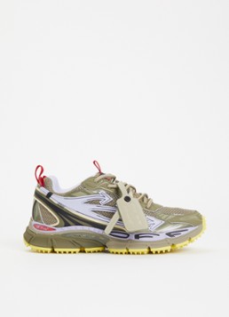 Off-White Dames Be Right Back sneaker met mesh details in de kleur Bronsgroen, maat: 36