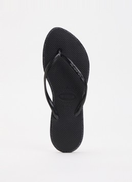 Havaianas Dames Slim Point Glitter slipper met glitter en logo in de kleur Zwart, maat: 41/42