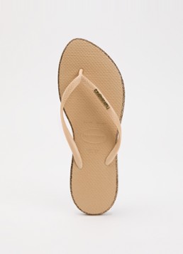 Havaianas Dames Slim Point Glitter slipper met glitter en logo in de kleur Camel, maat: 41/42