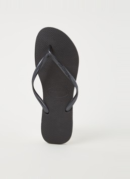 Havaianas Dames Slim slipper met logo in de kleur Antraciet, maat: 41/42