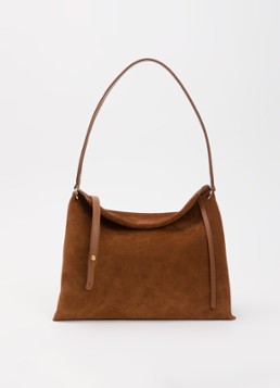 Wandler Dames Penelope Tote Small schoudertas van kalfssuède in de kleur Cognac, maat: 1SZ