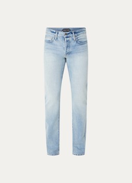TOM FORD Heren Straight leg jeans met lichte wassing in de kleur Indigo, maat: 36