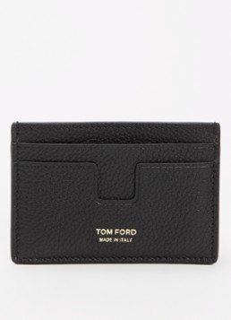 TOM FORD Heren Pasjeshouder van kalfsleer met logo in de kleur Zwart, maat: OS