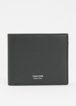 TOM FORD Heren Pasjeshouder van kalfsleer met logo in de kleur Donkergroen, maat: OS