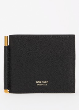 TOM FORD Heren Pasjeshouder van kalfsleer met logo in de kleur Zwart, maat: OS