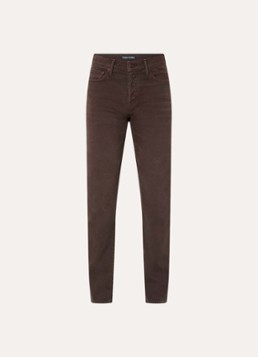 TOM FORD Heren Western slim fit jeans met ribstructuur en steekzakken in de kleur Donkerbruin, maat: 36