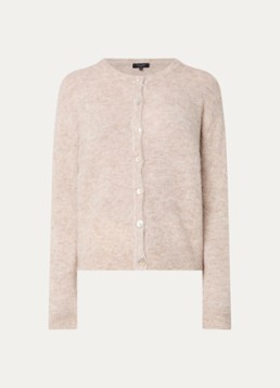 Claudia Sträter Dames Noos fijngebreid vest in alpaca wolblend in de kleur Beige