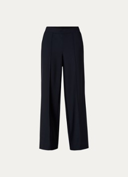 Claudia Sträter Dames Noos high waist wide fit pantalon met steekzakken in de kleur Donkerblauw