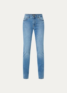 Claudia Sträter Dames Mid waist slim fit jeans met medium wassing in de kleur Indigo