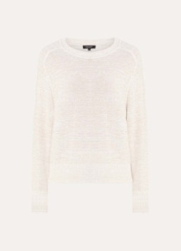 Claudia Sträter Dames Grofgebreide pullover met lurex in de kleur Creme