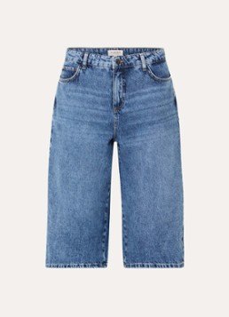 Claudia Sträter Dames High waist straight fit korte broek van denim in de kleur Indigo