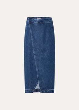Claudia Sträter Dames Midi spijkerrok met split in de kleur Indigo