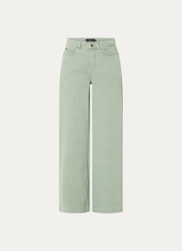 Claudia Sträter Dames High waist wide leg jeans met steekzakken in de kleur Lindegroen