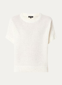 Claudia Sträter Dames Grofgebreide top met lurex in de kleur Beige