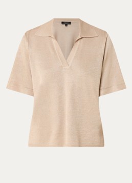 Claudia Sträter Dames Polo met stretch in de kleur Beige