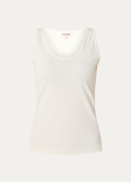 Claudia Sträter Dames Tanktop met ronde hals in de kleur Gebroken wit