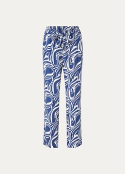 Claudia Sträter Dames Mid waist straight fit broek met steekzakken in de kleur Royalblauw
