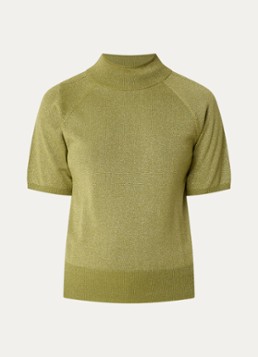 Claudia Sträter Dames Top met metallic finish in de kleur Mosgroen