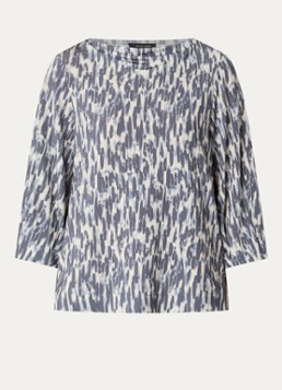 Claudia Sträter Dames Long sleeve met print in de kleur Staalblauw
