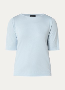 Claudia Sträter Dames T-shirt met boothals in de kleur Lichtblauw