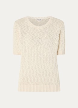 Claudia Sträter Dames Grofgebreide top met ronde hals in de kleur Creme