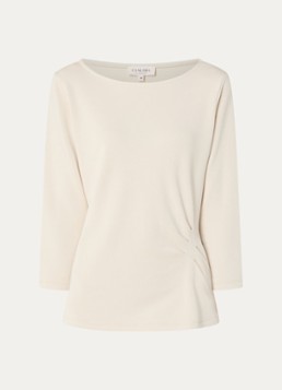 Claudia Sträter Dames Top van jersey met gedrapeerd detail in de kleur Beige