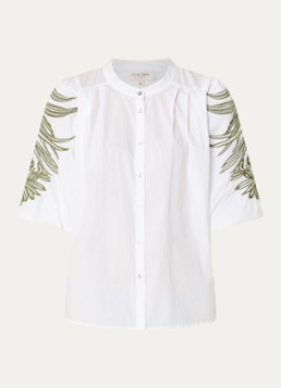 Claudia Sträter Dames Blouse met borduring in de kleur Wit