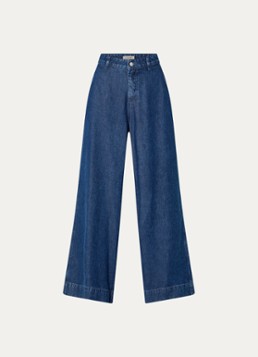 Claudia Sträter Dames High waist wide leg jeans met medium wassing in de kleur Indigo