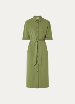 Claudia Sträter Dames Midi blousejurk met strikceintuur in de kleur Groen