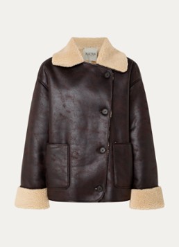Claudia Sträter Dames Lammy coat met steekzakken in de kleur Donkerbruin