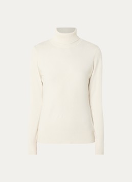 Claudia Sträter Dames Fijngebreide pullover met col in de kleur Gebroken wit