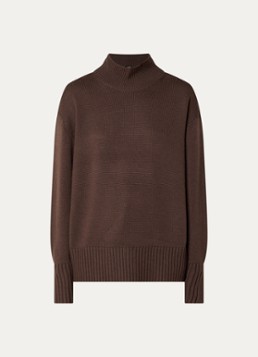 Claudia Sträter Dames Grofgebreide trui in merino wolblend in de kleur Bruin