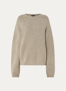 Claudia Sträter Dames Fijngebreide trui in alpaca wolblend in de kleur Beige
