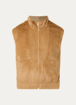 Claudia Sträter Dames Gilet van imitatiebont in de kleur Beige