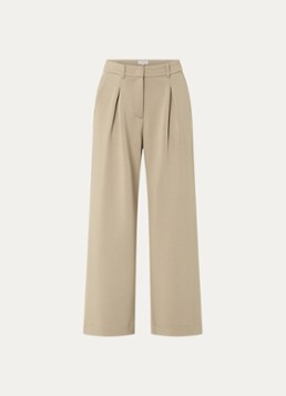 Claudia Sträter Dames High waist loose fit pantalon van sweatstof in de kleur Zand