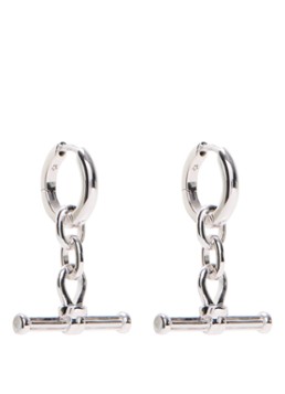Missoma Dames Ridge T-bar oorringen met hanger in de kleur Zilver, maat: NS