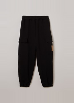 Fendi Jongens Tapered fit cargobroek met logo in de kleur Zwart, maat: 12+=164